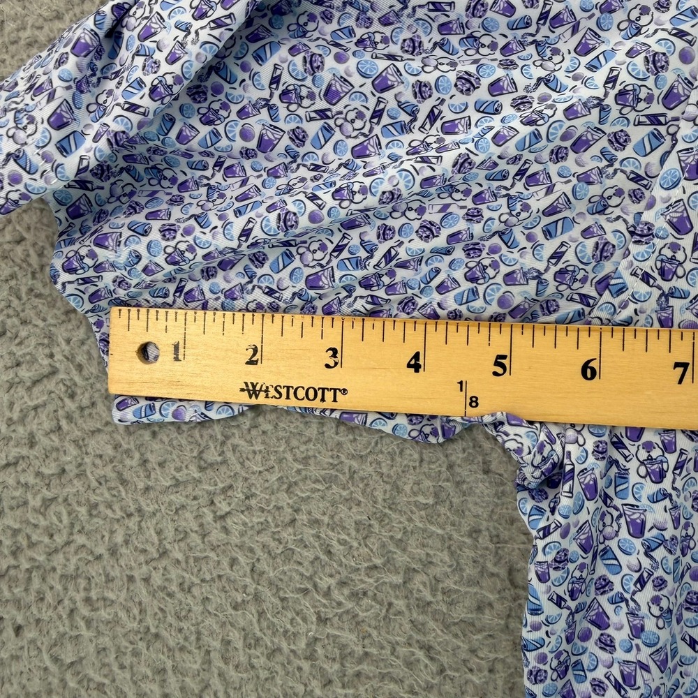 Peter Millar Summer Comfort Mens XL Purple Cocktail Bear Print Golf Polo Shirt - Picture 11 of 15